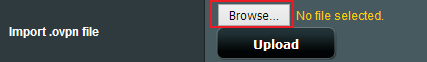 Click 'Browse...' to locate .ovpn file